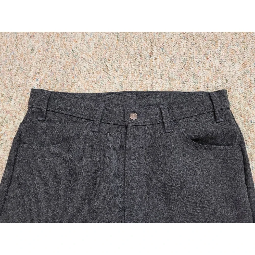 Levis Action Slacks Mens 34x30 Grey Vintage Boot Cut Sta-Prest Trousers 517-6259
